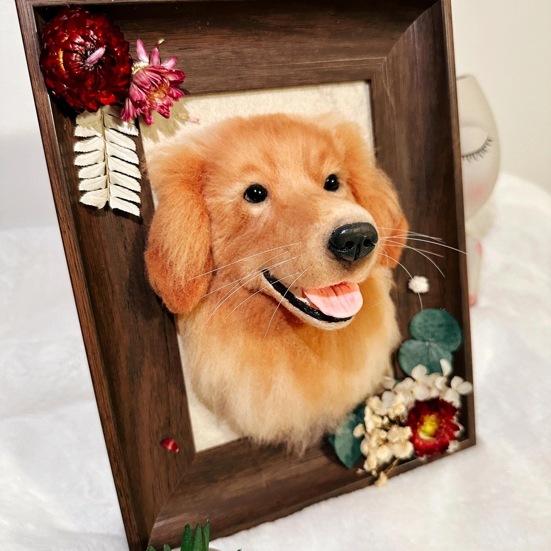 Custom Handmade Framed Pet Portrait-Dog/Cat (14 -28cm)